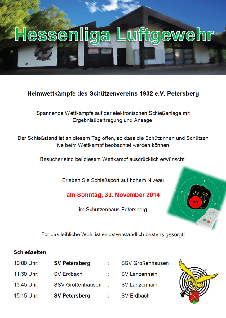 Flyer Hessenliga Wettkampf 2014